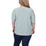 Plus Size Short Balloon Sleeve Top with Hardware