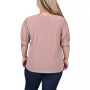 Plus Size Short Balloon Sleeve Top with Hardware