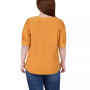 Plus Size Short Balloon Sleeve Top with Hardware