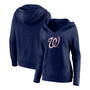 Plus Size Navy Washington Nationals Core Team Crossover V-Neck Pullover Hoodie