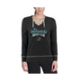 Women's Heathered Black San Jose Sharks Skate Through Long Sleeve Lace-Up V-Neck T-shirt