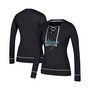 Women's Heathered Black San Jose Sharks Skate Through Long Sleeve Lace-Up V-Neck T-shirt