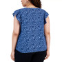 Plus Size Printed Flutter-Sleeve Top, Created for Macy's