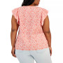 Plus Size Printed Flutter-Sleeve Top, Created for Macy's