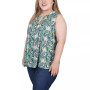 Plus Size Sleeveless Pintucked Blouse