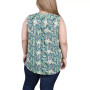 Plus Size Sleeveless Pintucked Blouse