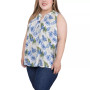 Plus Size Sleeveless Pintucked Blouse