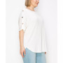 Plus Size Button Shoulder Short Sleeve Top