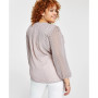 Plus Size Printed Pintucked Top