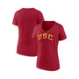 Women's Branded Cardinal USC Trojans Basic Arch V-Neck T-shirt