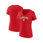 Women's Branded Red Maryland Terrapins Evergreen Campus V-Neck T-shirt
