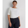 Plus Size Cotton-Blend Boatneck Top