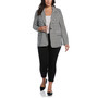 Plus Size Houndstooth Ponte Knit Single Breasted Blazer