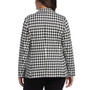Plus Size Houndstooth Ponte Knit Single Breasted Blazer