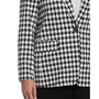 Plus Size Houndstooth Ponte Knit Single Breasted Blazer