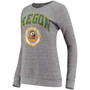 Women's Heathered Gray Oregon Ducks Edith Vintage-Like Knobi Pullover Sweatshirt