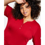 Plus Size Ribbed Henley Top