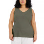 Plus Size Cotton Lace-Trim Top, Created for Macy's