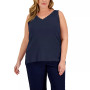 Plus Size Cotton Lace-Trim Top, Created for Macy's