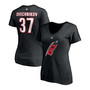 Women's Andrei Svechnikov Black Carolina Hurricanes Alternate Authentic Stack Name Number V-Neck T-shirt