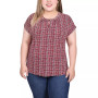 Plus Size Extended Sleeve Top with Grommets