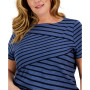 Plus Size Callie Asymmetric Striped Top, Created for Macy's