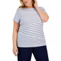 Plus Size Callie Asymmetric Striped Top, Created for Macy's