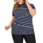 Plus Size Callie Asymmetric Striped Top, Created for Macy's