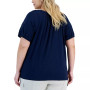 Plus Size Split-Neck Top, Created for Macy's
