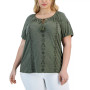 Plus Size Split-Neck Top, Created for Macy's