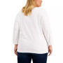 Plus Size 3/4-Sleeve V-Neck Top, Created for Macy's