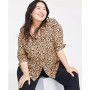 Plus Size Button-Front Crepe Shirt, Created for Macy's