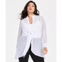 Plus Size Tie-Front Semi-Sheer Blouse, Created for Macy's