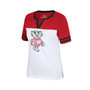 Women's White, Heather Red Wisconsin Badgers Frost Yourself Notch Neck T-shirt