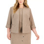 Plus Size Zip-Pocket Open-Front Jacket