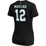 Women's Patrick Marleau Black San Jose Sharks Authentic Stack Name Number V-Neck T-shirt