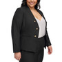 Plus Size Collarless Open-Front Long-Sleeve Jacket