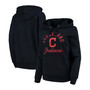 Women's Navy Cleveland Indians Hollow Script Headline Pullover Hoodie