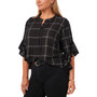 Plus Size Windowpane-Print Top