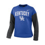 Women's Royal, Charcoal Kentucky Wildcats Campus Dolman Pullover Sweatshirt