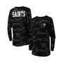 Women's Black New Orleans Saints Camo Long Sleeve T-shirt