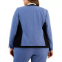 Plus Size Stretch Crepe Framed Open-Front Jacket