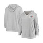 Women's Plus Size Heathered Gray Houston Texans Lace-Up Pullover Hoodie