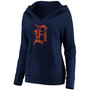 Plus Size Navy Detroit Tigers Core Team Crossover V-Neck Pullover Hoodie