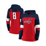 Women's Branded Alexander Ovechkin Red and Navy Washington Capitals Heavy Block Pullover Hoodie