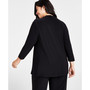 Plus Size Ity Triple-Pleat 3/4-Sleeve Top