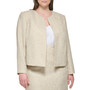 Plus Size Open-Front Textured Jacket