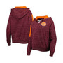 Women's Maroon Virginia Tech Hokies The Devil Speckle Lace-Placket Raglan Pullover Hoodie
