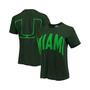 Women's Green Miami Hurricanes Vintage-Like Tubular Hyper Bright 2-Hit Cropped T-shirt