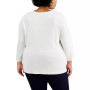 Plus Size 3/4-Sleeve Henley Top, Created for Macy's